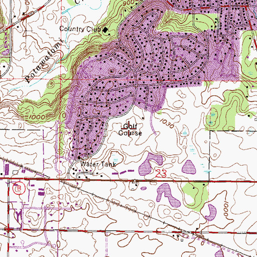Topographic Map of Country Club Estates Golf Course, WI