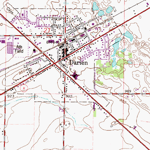 Topographic Map of Darien Elementary School, WI