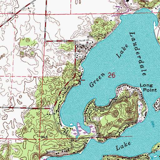 Topographic Map of Ewings Landing, WI