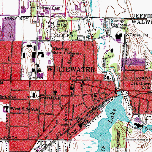 Topographic Map of Fairhaven Retirement Home, WI