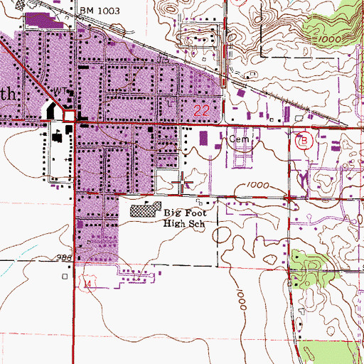 Topographic Map of Faith Evangelical Lutheran Church, WI