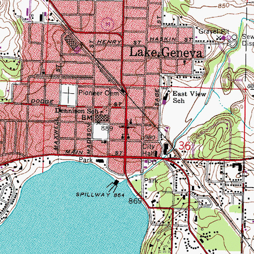 Topographic Map of First Church of Christ Scientist, WI