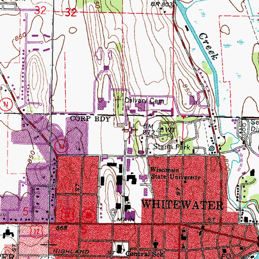 Topographic Map of Fischer Hall, WI