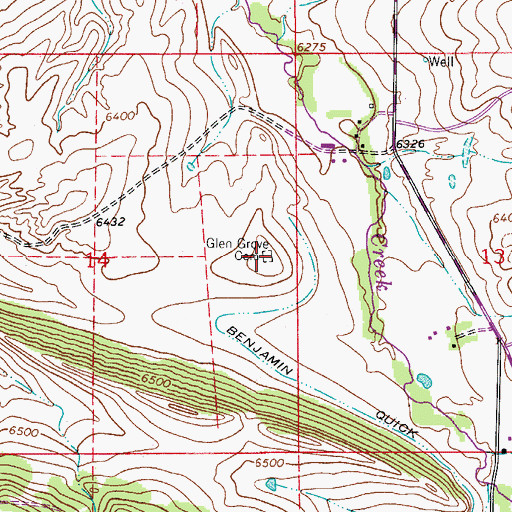 Topographic Map of Glen Grove Cemetery, CO