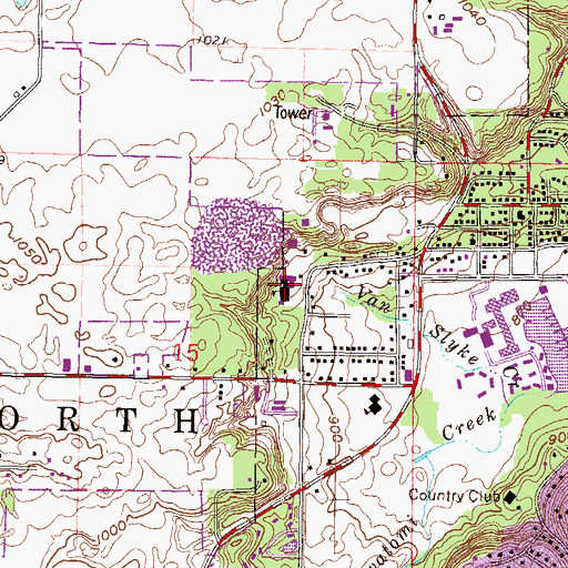 Topographic Map of Fontana Elementary School, WI