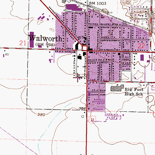 Topographic Map of Full Gospel Church, WI
