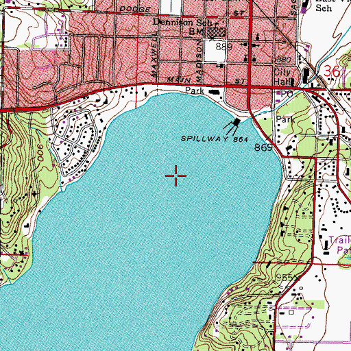 Topographic Map of Geneva Bay, WI