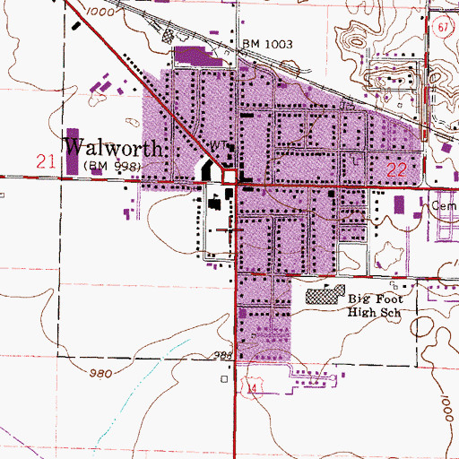 Topographic Map of Grace Evangelical Free Church, WI