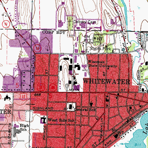 Topographic Map of Hamilton Center, WI