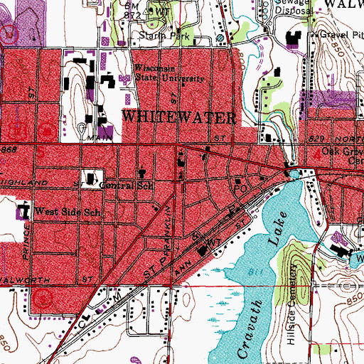 Topographic Map of Irvin Young Memorial Library, WI