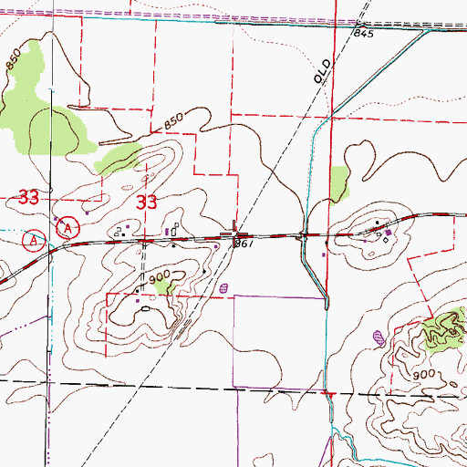 Topographic Map of Mayhews (historical), WI