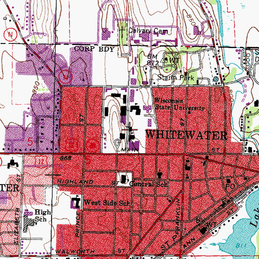Topographic Map of McGraw Hall, WI