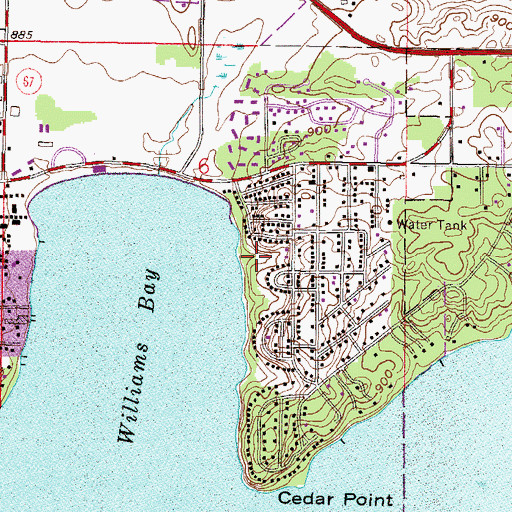 Topographic Map of Oak Grove Park, WI
