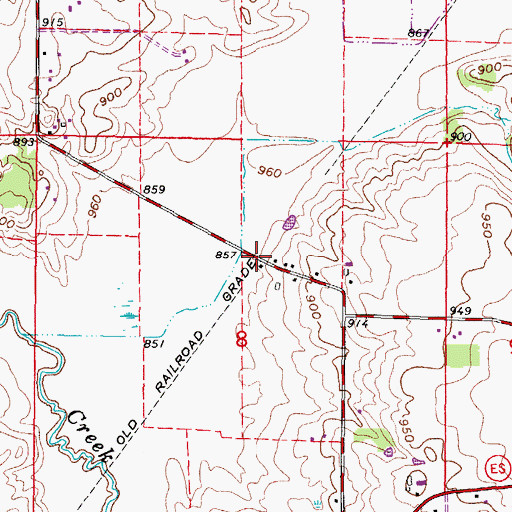 Topographic Map of Pecks Station (historical), WI