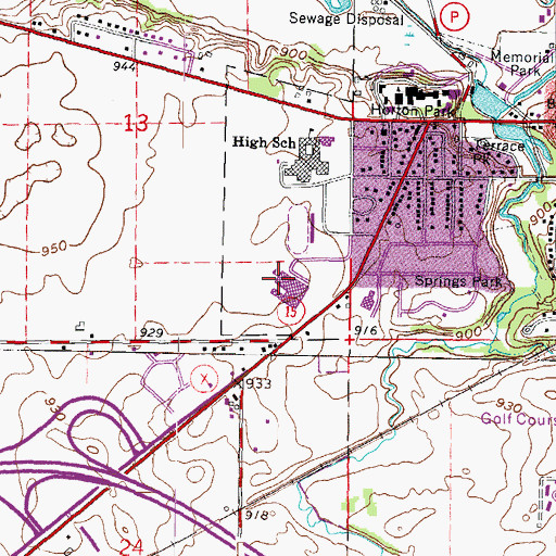 Topographic Map of Phoenix Middle School, WI