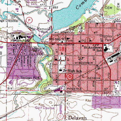 Topographic Map of Phoenix Park, WI