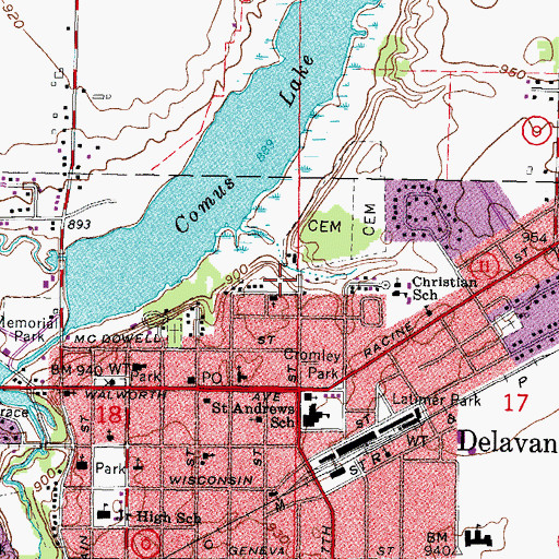 Topographic Map of Robert H Miller Park, WI
