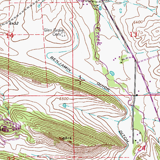 Topographic Map of Benjamin Quick Ditch, CO