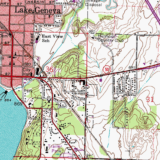 Topographic Map of Saint Francis de Sales Roman Catholic Church, WI