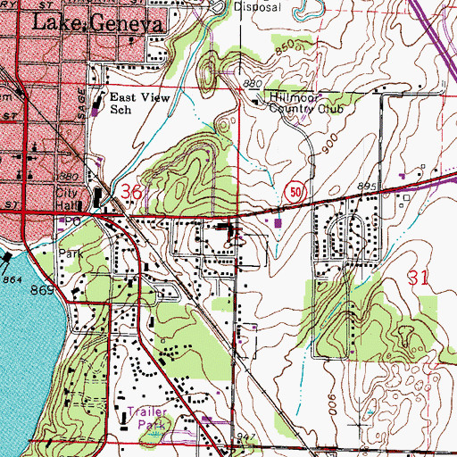 Topographic Map of Saint Francis de Sales School, WI