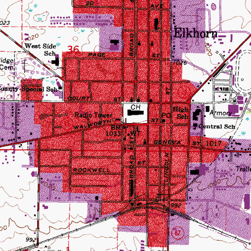 Topographic Map of Saint Patricks Catholic Church, WI