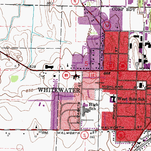 Topographic Map of Saint Patricks Catholic Church, WI