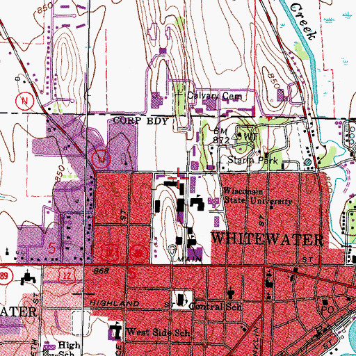 Topographic Map of Sayles Hall, WI