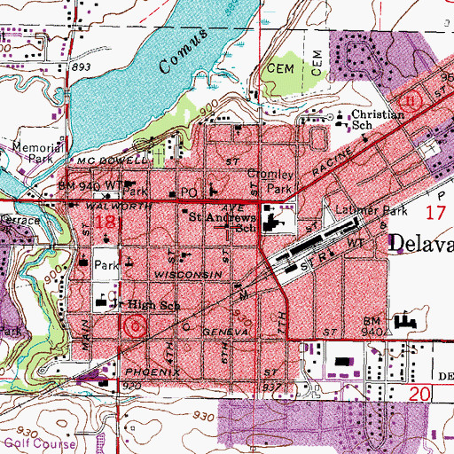 Topographic Map of Sevneth Day Adventist Church, WI