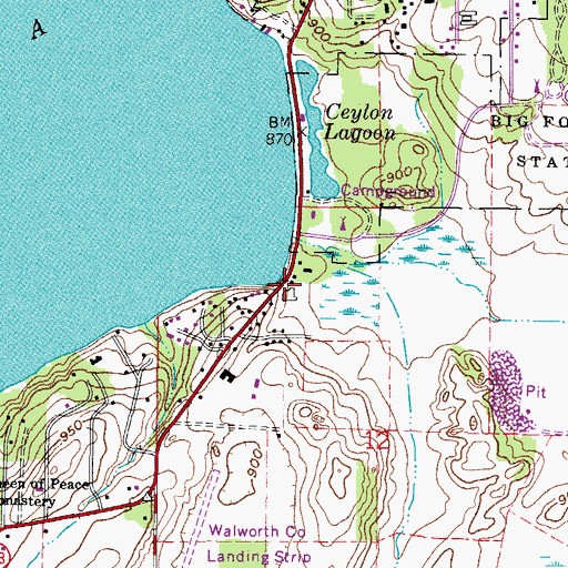 Topographic Map of Shady Side (historical), WI