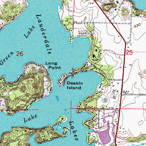 Topographic Map of Spring Prairie Point, WI