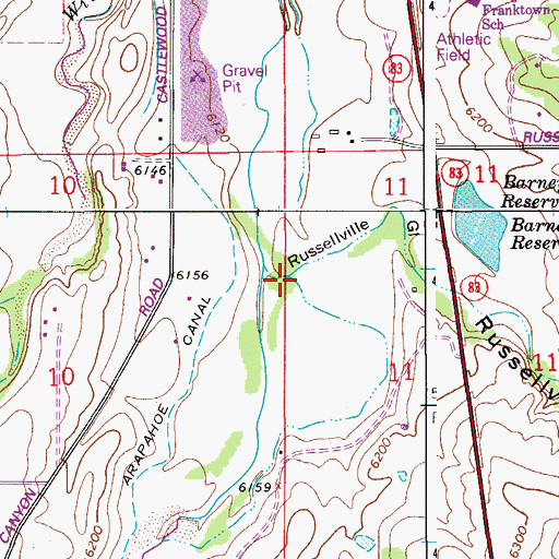 Topographic Map of Russellville Gulch, CO