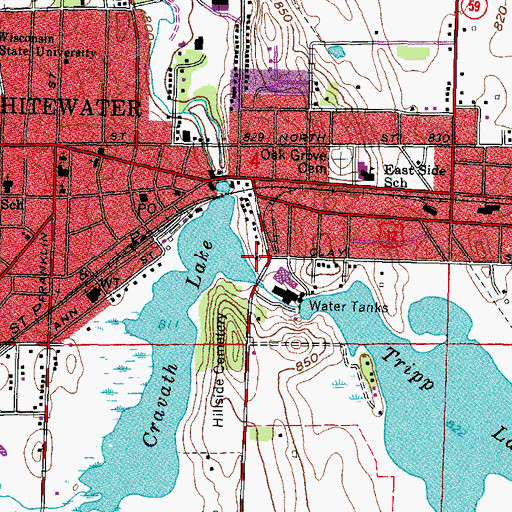 Topographic Map of Veterans Memorial Building, WI