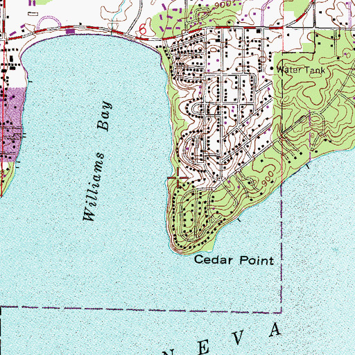 Topographic Map of Walnut Grove Park, WI