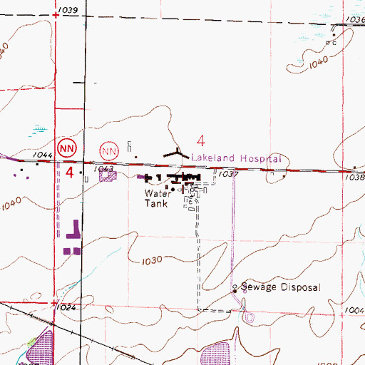 Topographic Map of Walworth County Hospital, WI