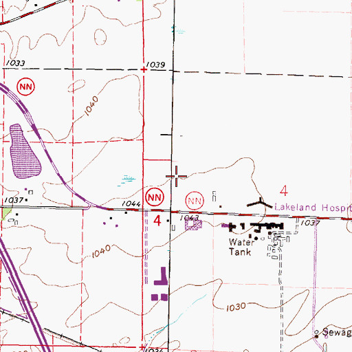 Topographic Map of Walworth County Jail, WI