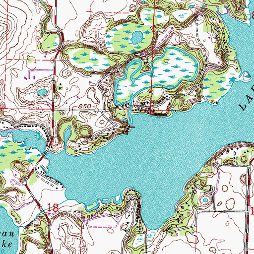 Topographic Map of Weldons Point, WI