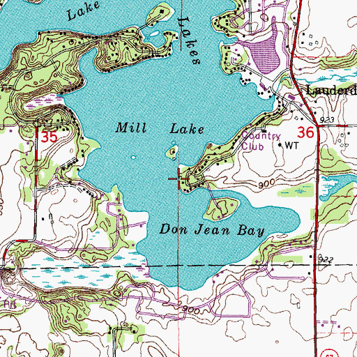 Topographic Map of Wilkinsons Point, WI