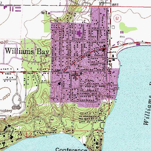 Topographic Map of Williams Bay Elementary School, WI