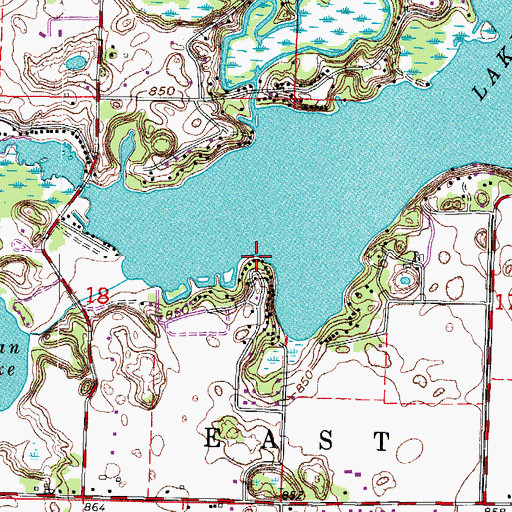 Topographic Map of Wilmers Point, WI