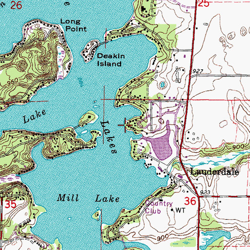 Topographic Map of Wolfs Point, WI