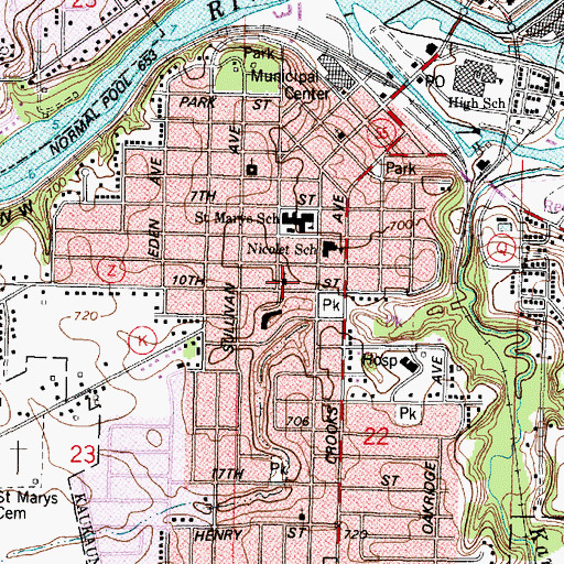 Topographic Map of Bethany Lutheran Church, WI