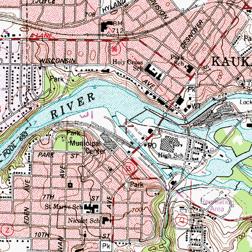 Topographic Map of Central Park, WI