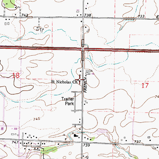 Topographic Map of Elmdale School (historical), WI