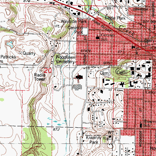 Topographic Map of C J Rodman Center for the Arts, WI