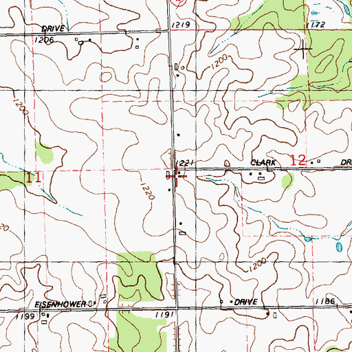 Topographic Map of Golden Glow School (historical), WI