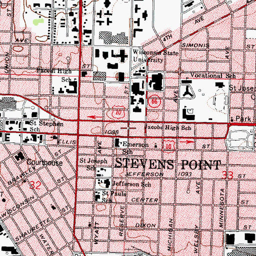 Topographic Map of American Suzuki Institute Education Center, WI