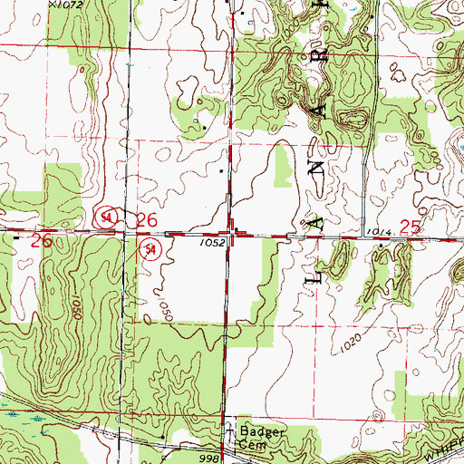 Topographic Map of Badger School (historical), WI