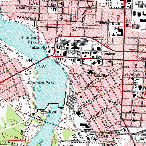 Topographic Map of Beth Israel Synagogue, WI