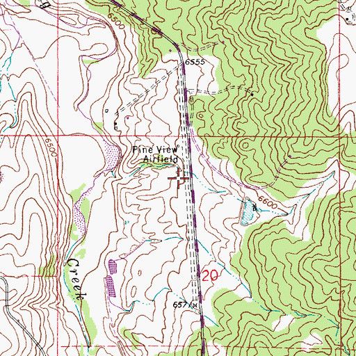 Topographic Map of Pine View Airport, CO