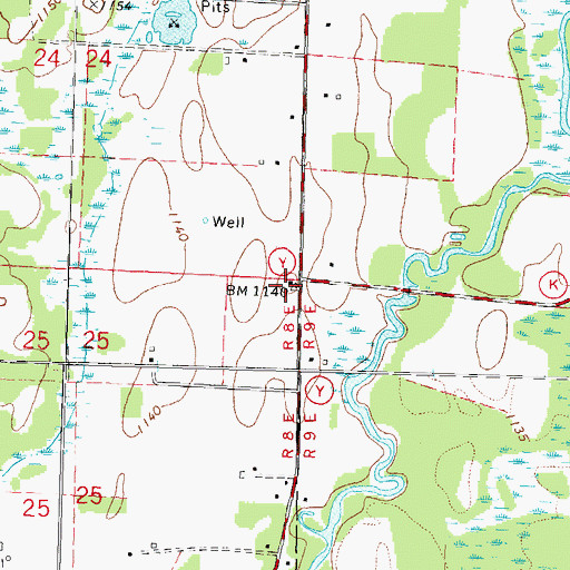 Topographic Map of Bruske School (historical), WI